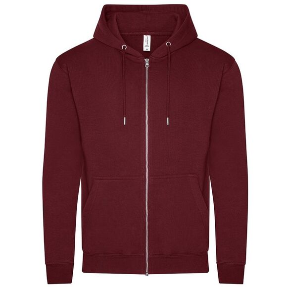 Awdis Mens Full Zip Hoodie / Burgundy